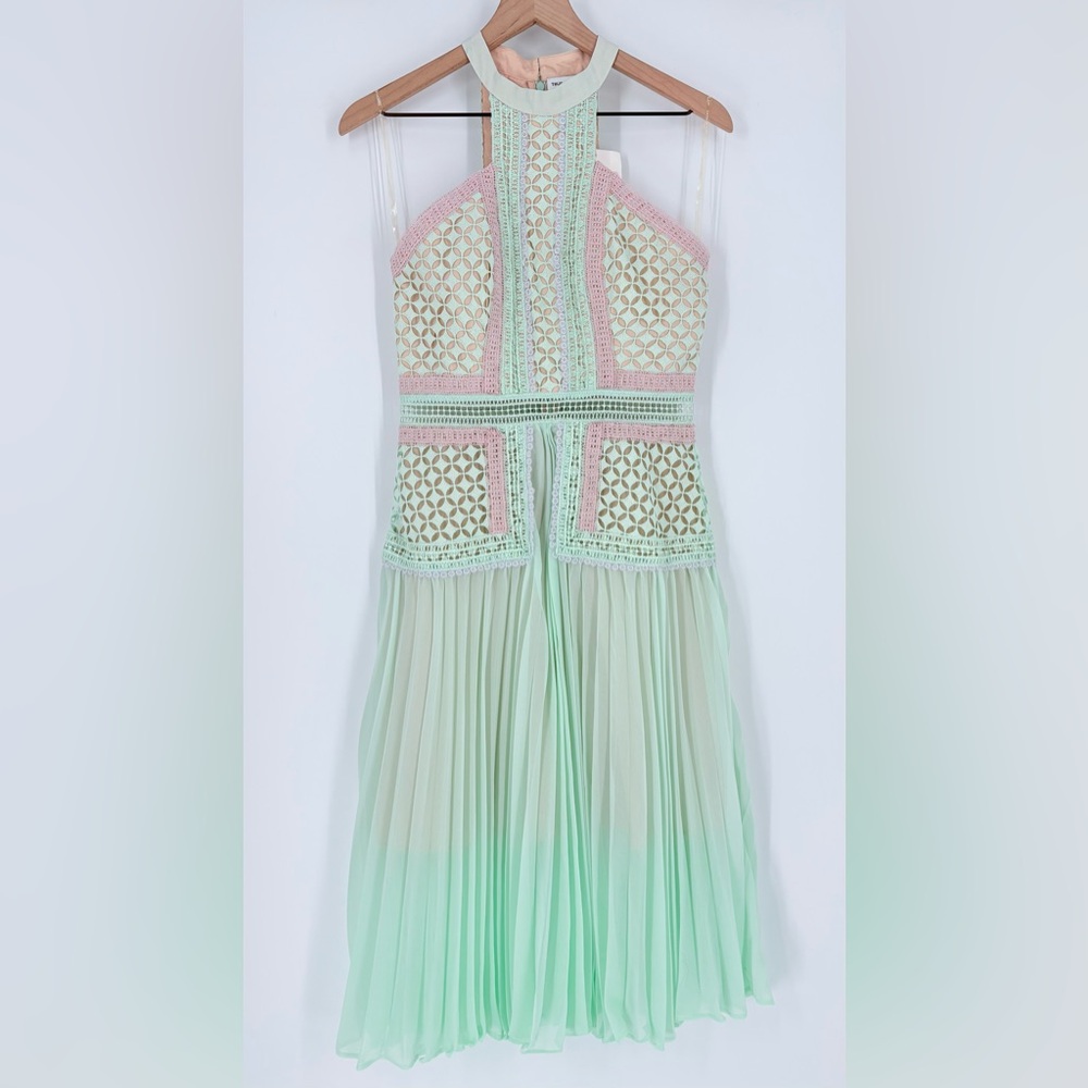 True Decadence Premium Halter Neck Midi Mint Green Dress NWT
